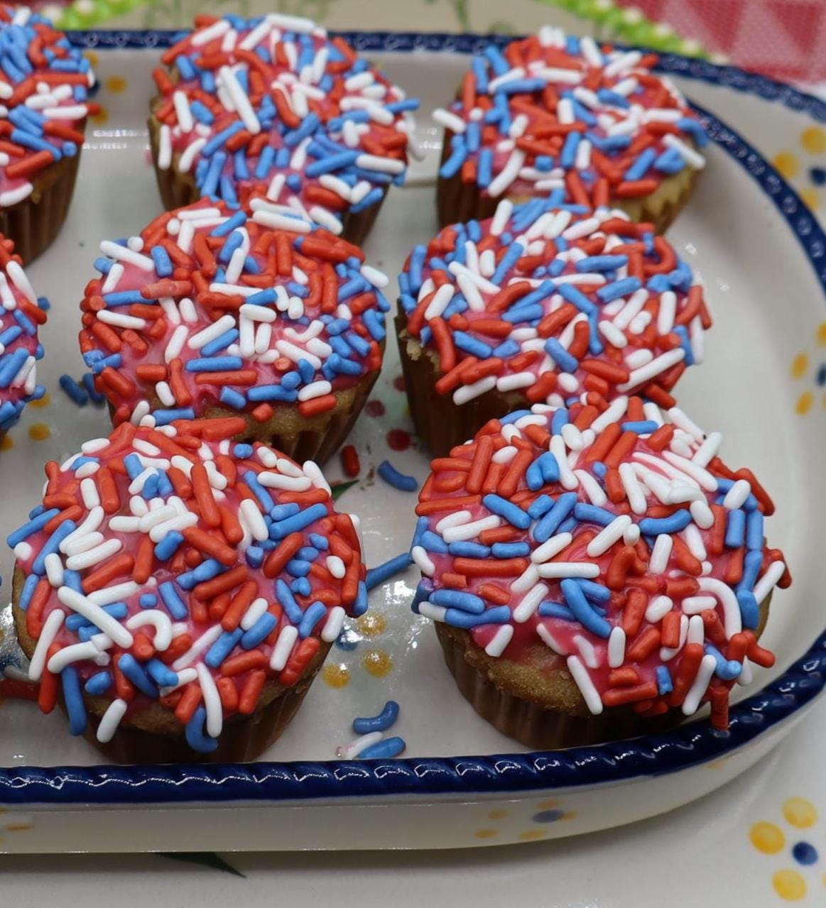 Mini Cupcakes Sans Gluten - Friandises de Célébration Rouge, Blanc et Bleu