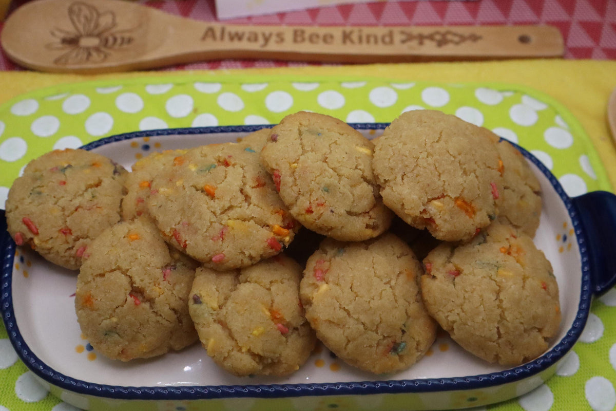 Keto Vanilla Birthday Cake Sugar Cookies - Gluten Free & Vegan