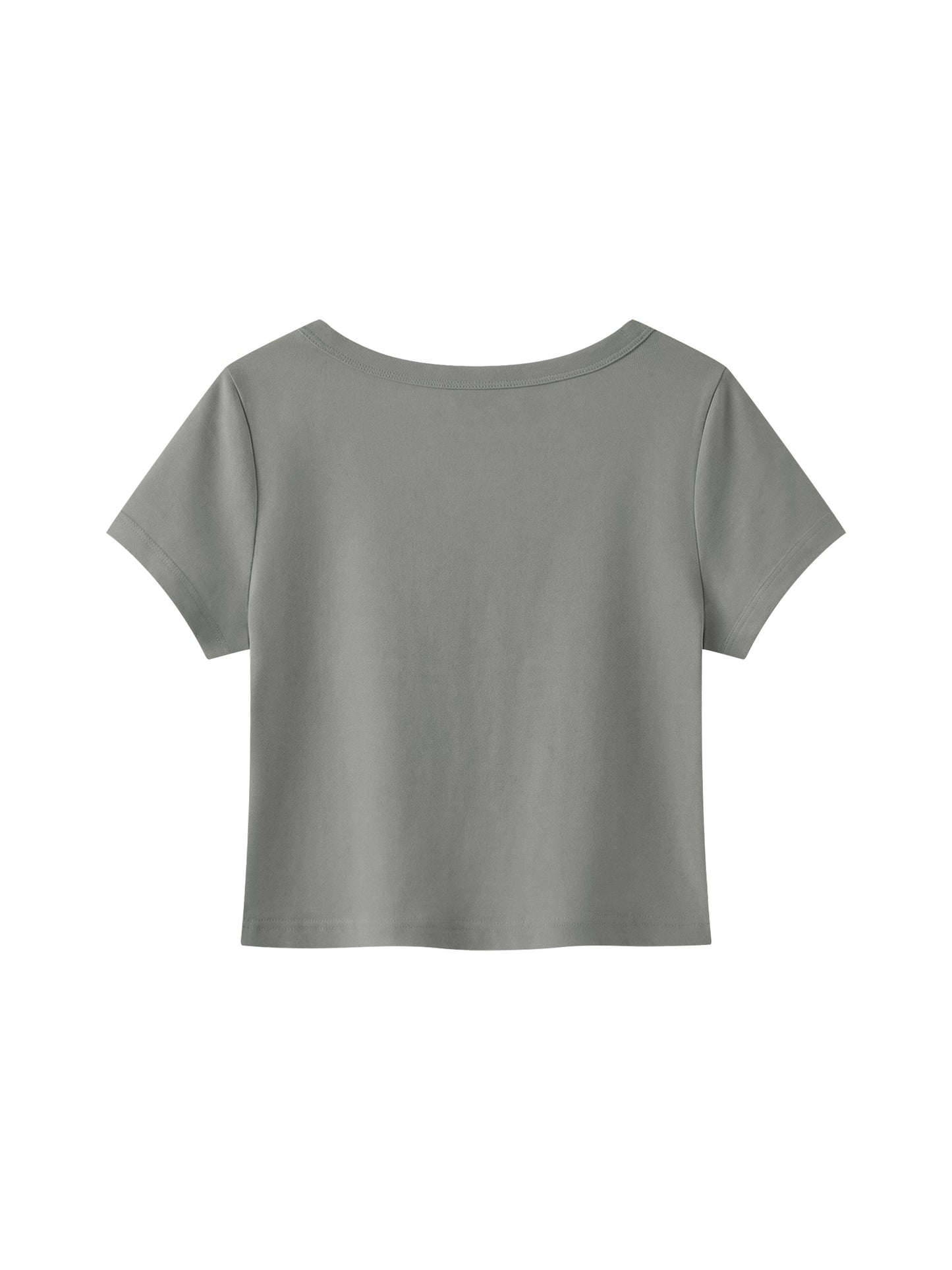 Camiseta corta ajustada de color sólido para mujer Loki & Ivy