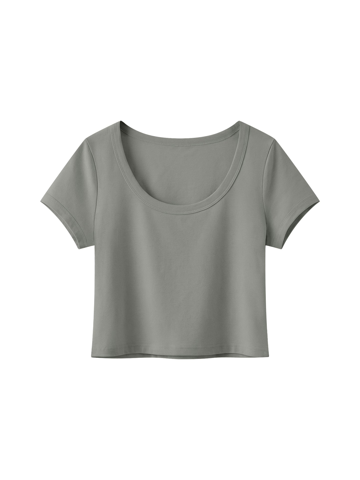 Camiseta corta ajustada de color sólido para mujer Loki & Ivy