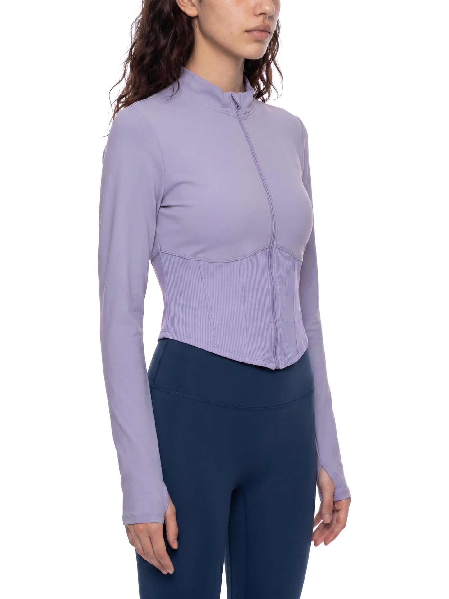 Chaqueta de yoga de ajuste slim con cremallera completa para mujer Loki & Ivy