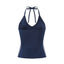Loki & Ivy Women's Color Block Halter Crop Tank Top