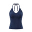 Loki & Ivy Women's Color Block Halter Crop Tank Top