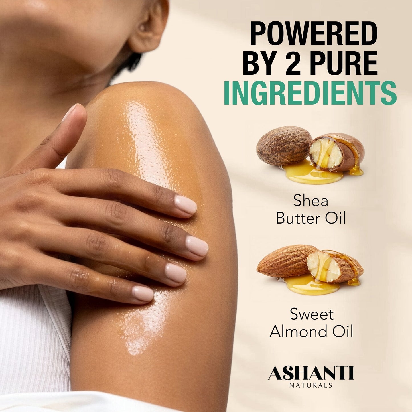 ASHANTI NATURALS Huile Corporelle au Karité et à l'Amande Douce - Sans Parfum