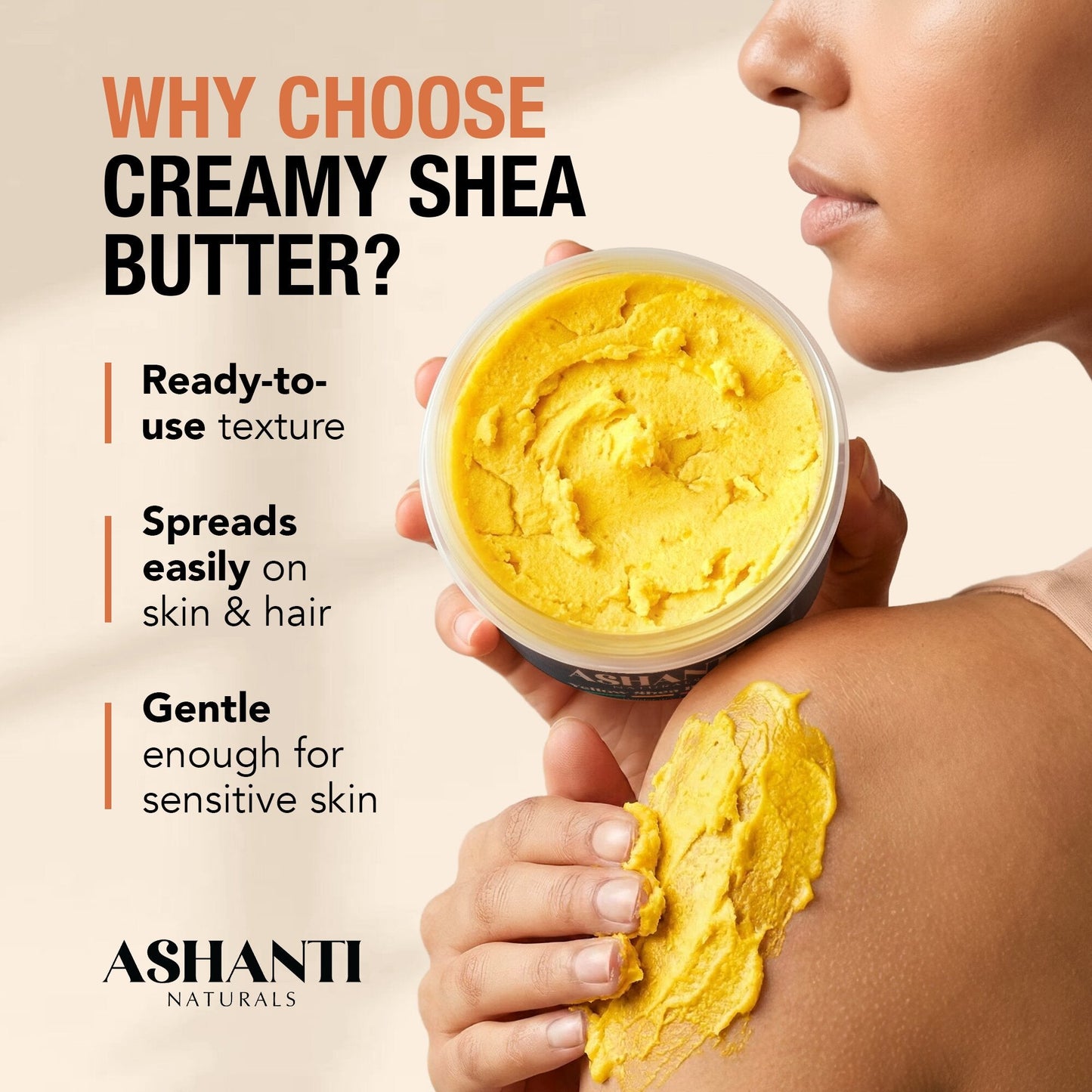 Beurre de Karité Crémeux Jaune Ashanti Naturals - 8oz