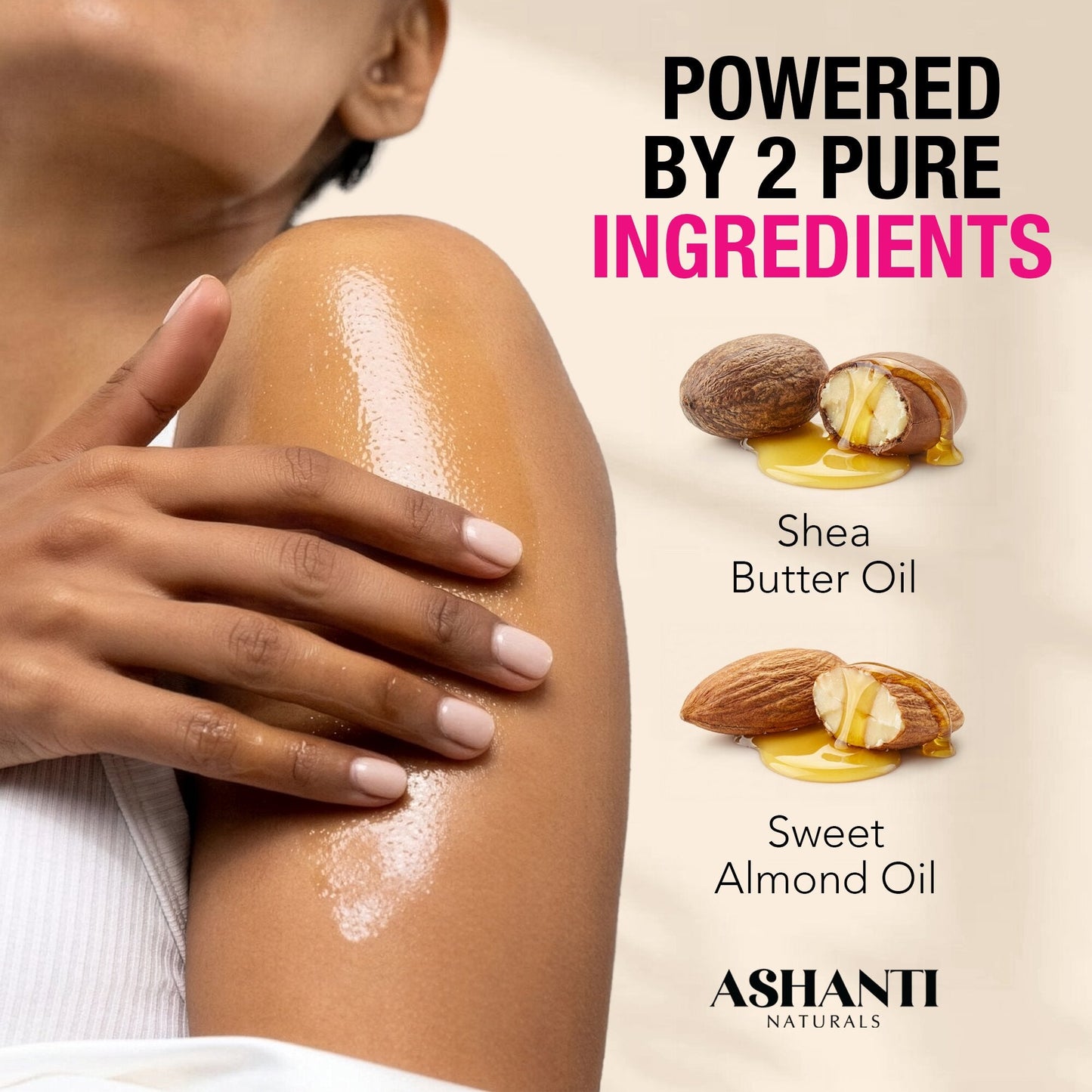 Huile Corporelle Shea & Amande Ashanti Naturals - Baisers Roses