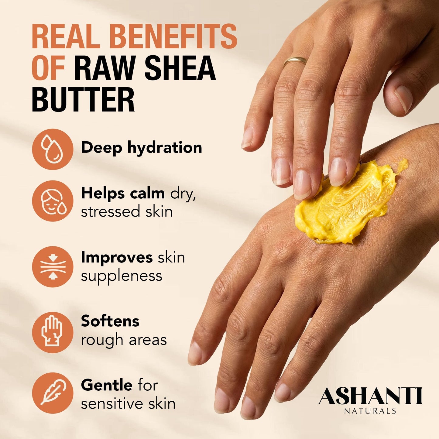 Beurre de Karité Crémeux Jaune Ashanti Naturals - 8oz