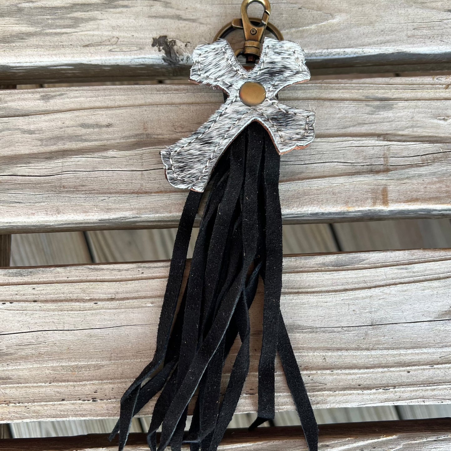 Cowhide Cross Keychain - Korvel