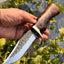 Premium 1095 Handcrafted Hunting Knife with Burl Rosewood Handle - Korvel