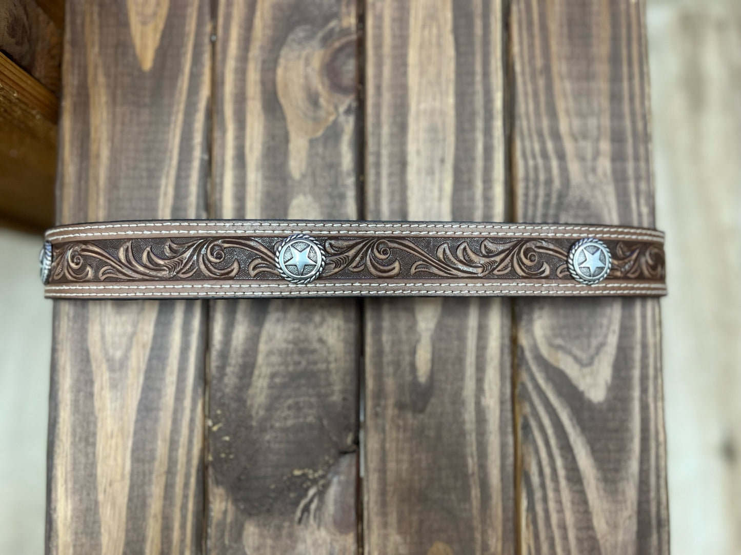Classic Texas Star Leather Belt for Men | Nocona - Korvel