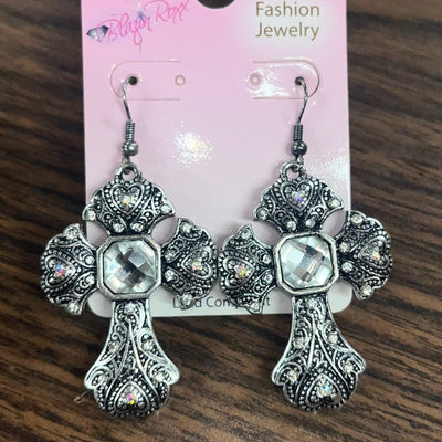 Elegant Rhinestone Cross Dangle Earrings for Every Occasion - Korvel