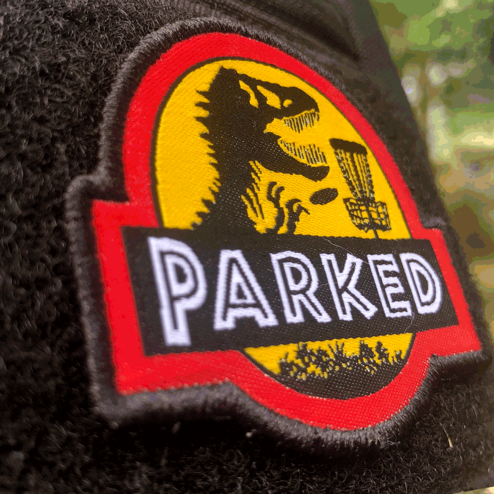 Parche de Disc Golf T-Rex Estacionado - Gancho y Bucle