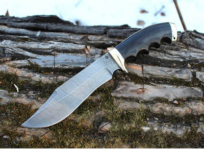 Premium Handmade Damascus Bowie Knife for Outdoor Adventures - Korvel
