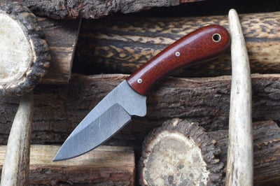 Artisan Crafted Damascus Steel Skinner Knife with Micarta Handle - Korvel
