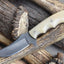 Premium Custom Damascus Steel Skinner Knife with Bone Handle - Korvel