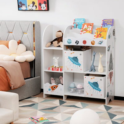 Organisateur de jouets et de livres pour enfants avec bacs de rangement