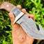 Premium Raindrop Damascus Guthook Skinning Knife - Korvel
