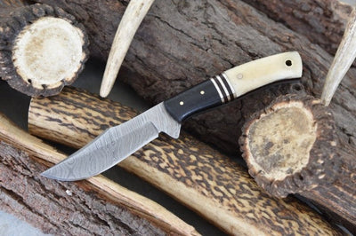 Premium Custom Damascus Steel Clip Point Hunting Knife - Korvel