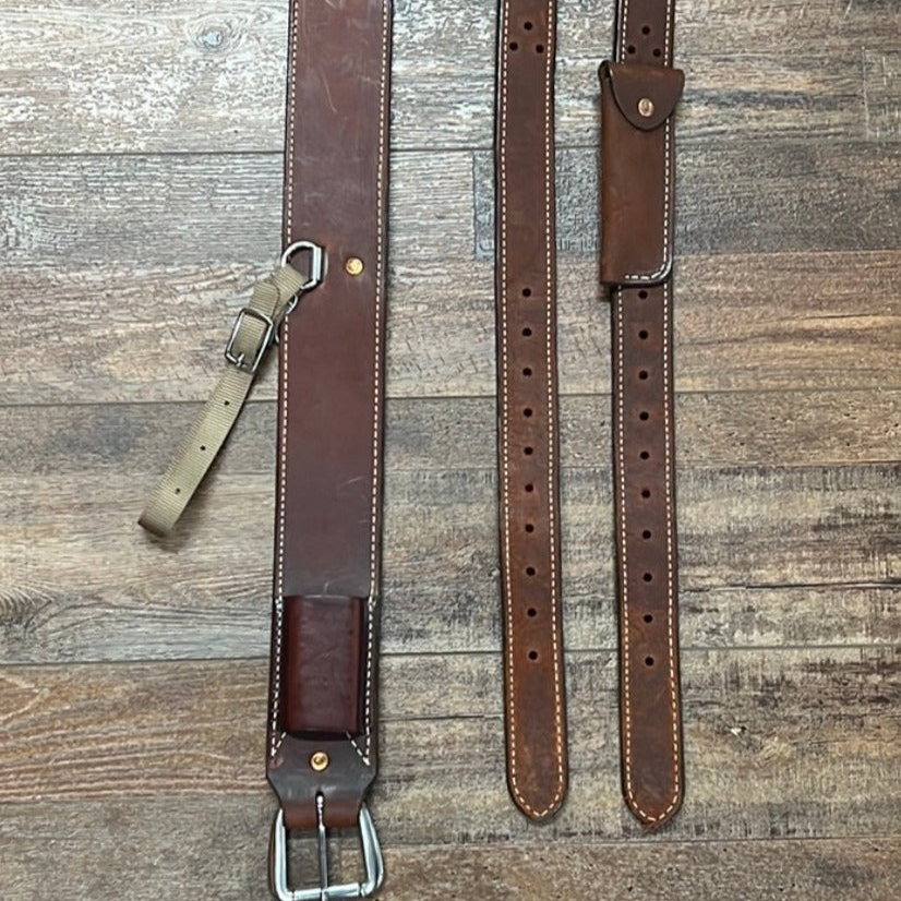 Premium Chestnut Girth Set for Barrel Racing | Double J - Korvel
