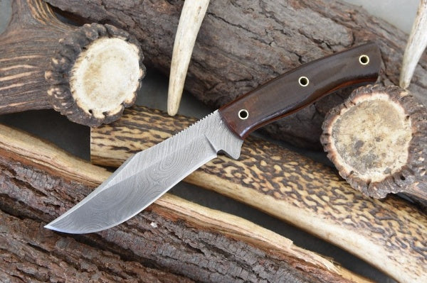 Premium Custom Damascus Steel Clip Point Hunting Knife - Korvel