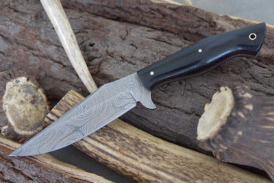Premium Custom Damascus Steel Clip Point Hunting Knife - Korvel