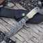 Premium Handmade Damascus Tanto Knife with Leather Sheath - Korvel