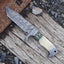 Premium Handmade Damascus Tanto Knife with Leather Sheath - Korvel