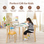 5-Piece Kids Wooden Activity Table and Chair Set with Toy Bricks