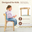 5-Piece Kids Wooden Activity Table and Chair Set with Toy Bricks