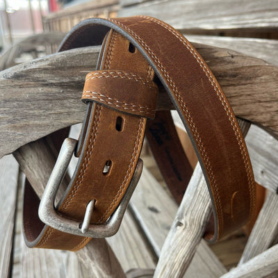 Tony Lama Distressed Brown Leather Belt for Men - Korvel