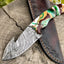 Premium Damascus Steel Guthook Hunting Knife - Korvel