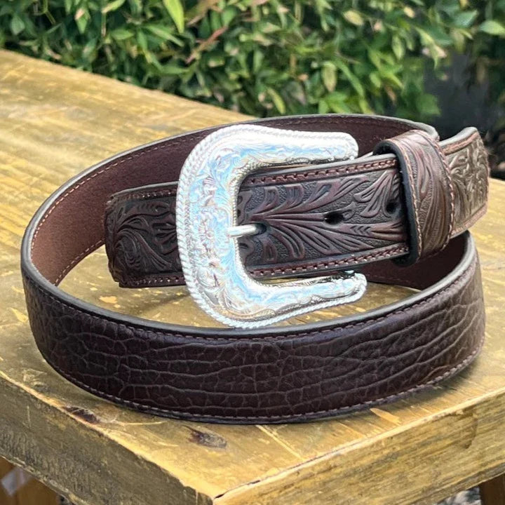 Premium Brown Bullhide Western Belt for Men | Nocona - Korvel
