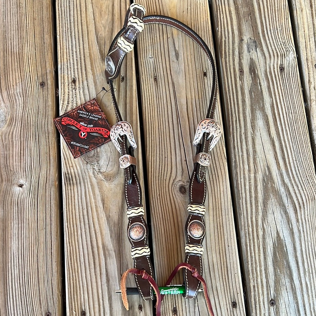 Premium Rawhide One-Ear Headstall by Circle Y - Korvel