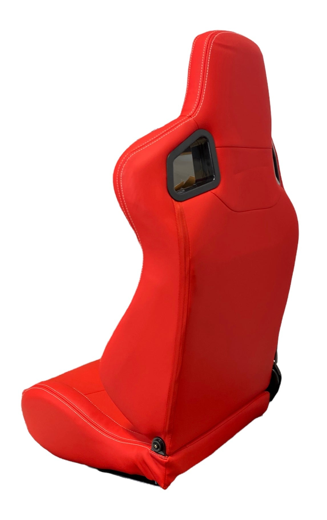Asientos de Carreras SPDZ1 Katana - Cuero Rojo con Costuras Blancas