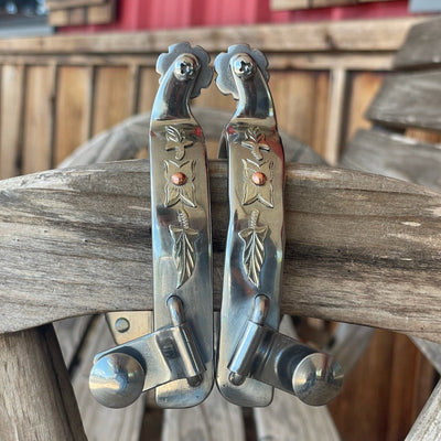 Elegant Leaf Design Stainless Steel Spurs - Korvel