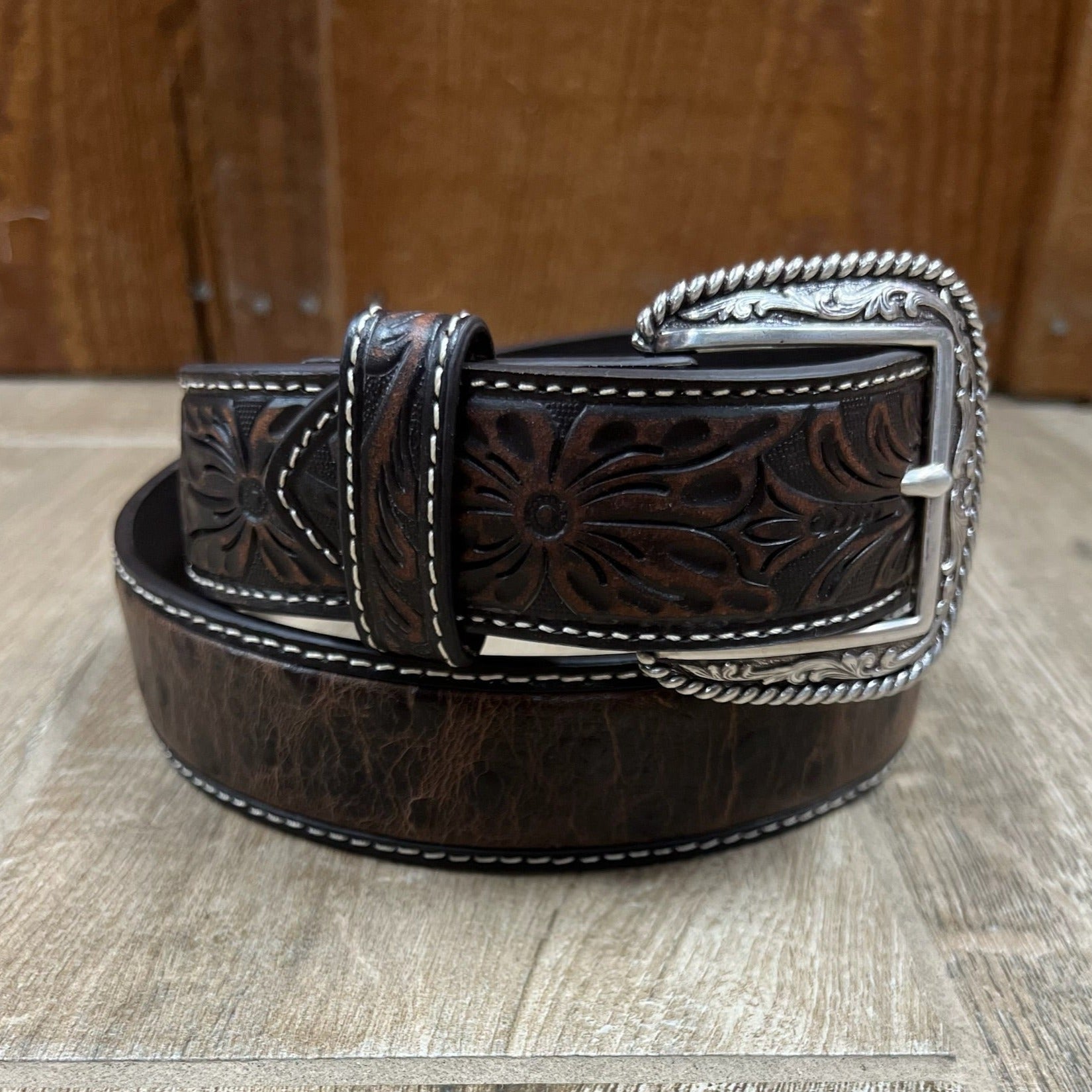 Premium Ostrich Leather Belt for Men | Ariat - Korvel