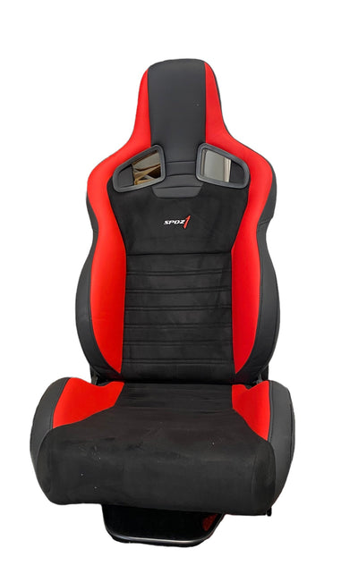 SPDZ1 T1R Racing Seats - Black & Red Leather/Suede