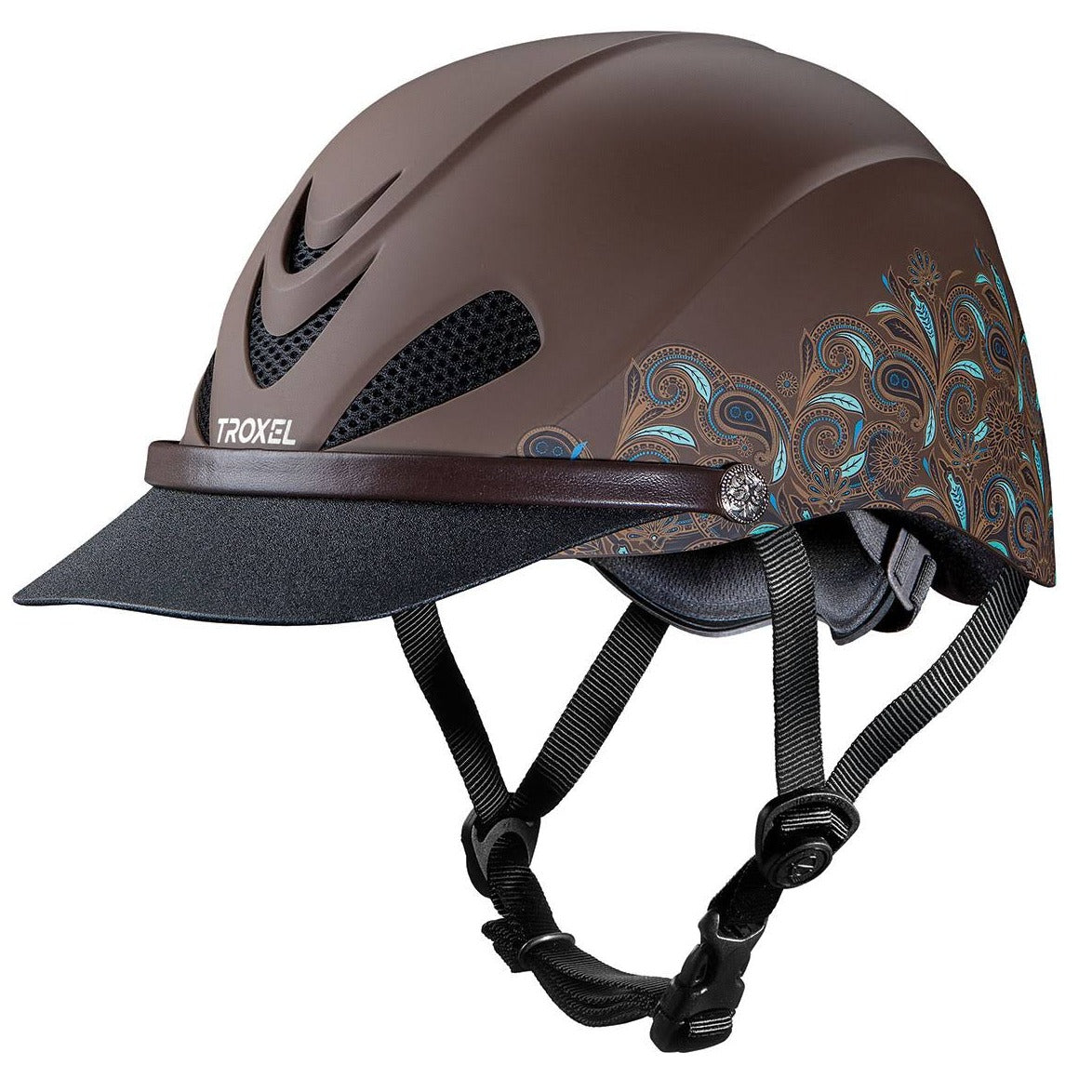 Turquoise Paisley Troxel Dakota Helmet | Perfect Fit & Style - Korvel