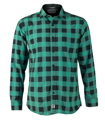 Titan Performance Shirt - Black/Green Plaid Long Sleeve - Korvel