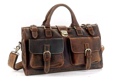 Chic Handmade Vintage Leather Travel Bag for Women - Korvel