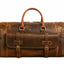 Versatile Vintage Leather Duffle Bag with Dedicated Shoe Compartment - Korvel