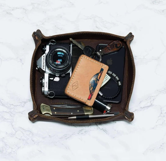 Customizable Premium Leather Valet Tray - Korvel
