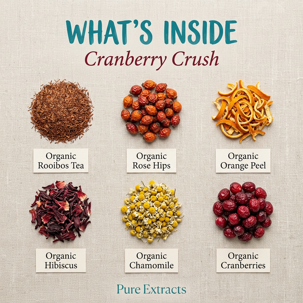 Cranberry Crush: una vibrante mezcla de té artesanal de hojas sueltas