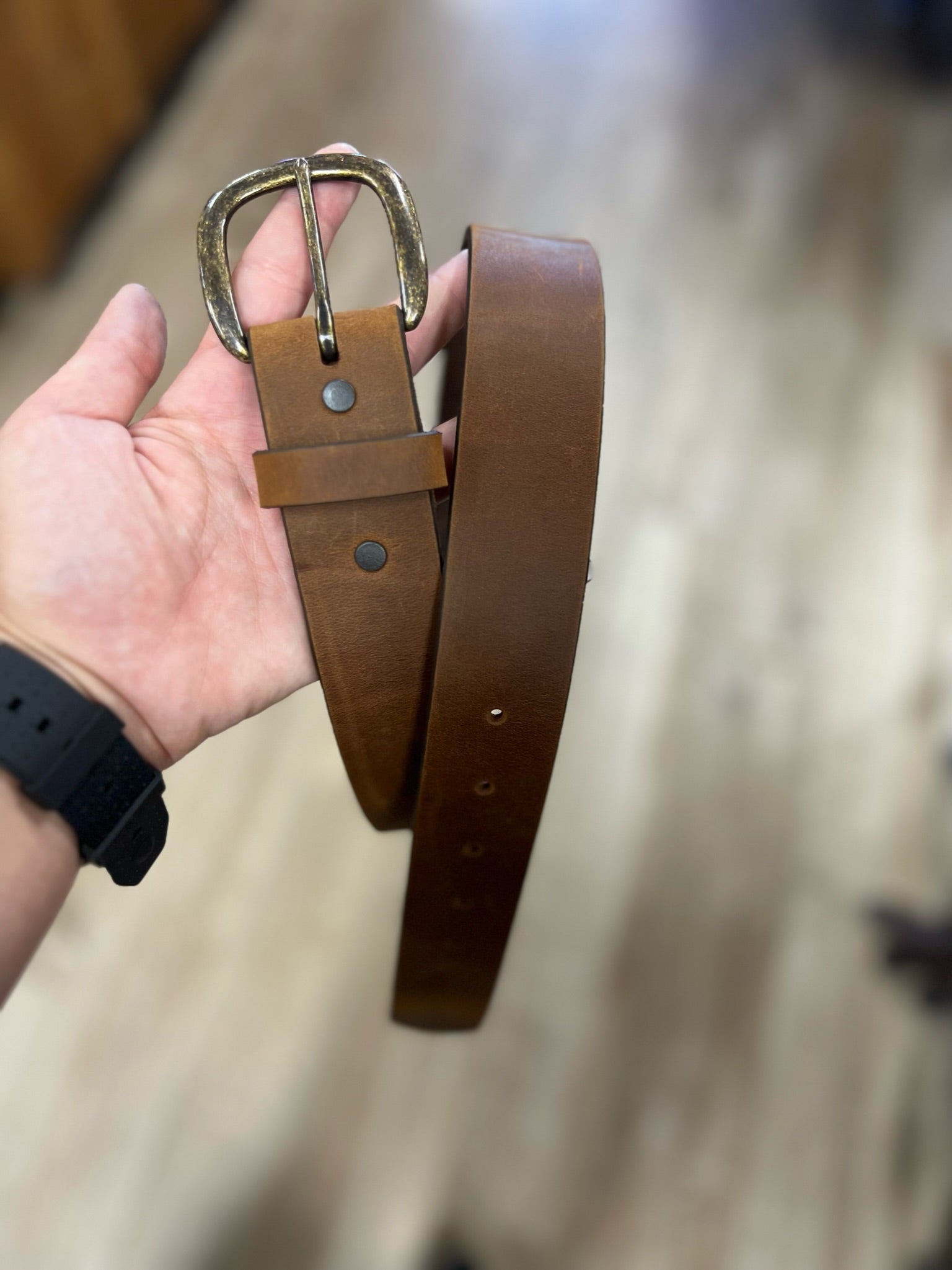 Premium Aged Bark Work Belt for Men | Justin - Korvel