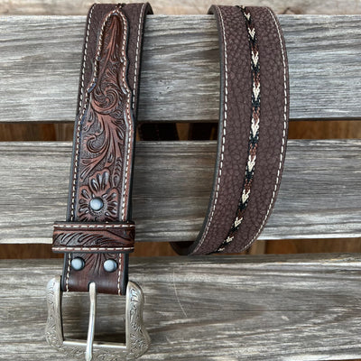 Ariat Men's Braided Brown Leather Belt - Korvel