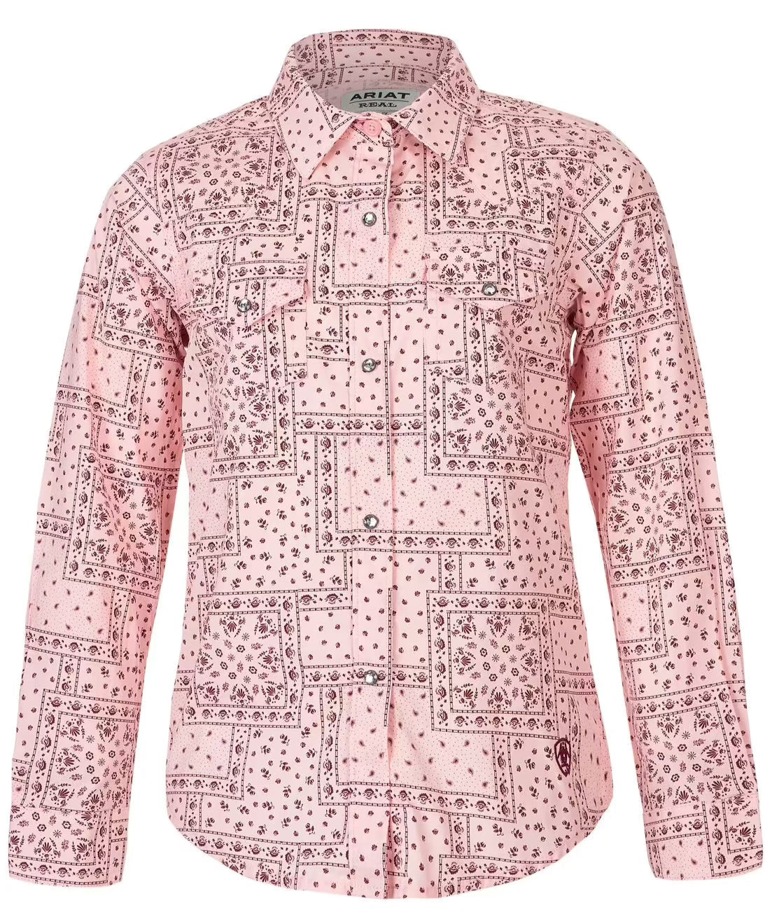 Coral Paisley Print Button-Up Shirt for Girls | Ariat - Korvel