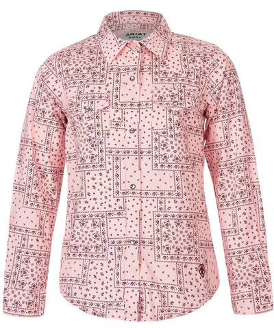 Coral Paisley Print Button-Up Shirt for Girls | Ariat - Korvel