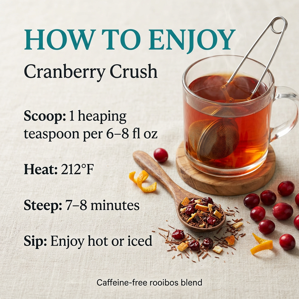 Cranberry Crush: una vibrante mezcla de té artesanal de hojas sueltas
