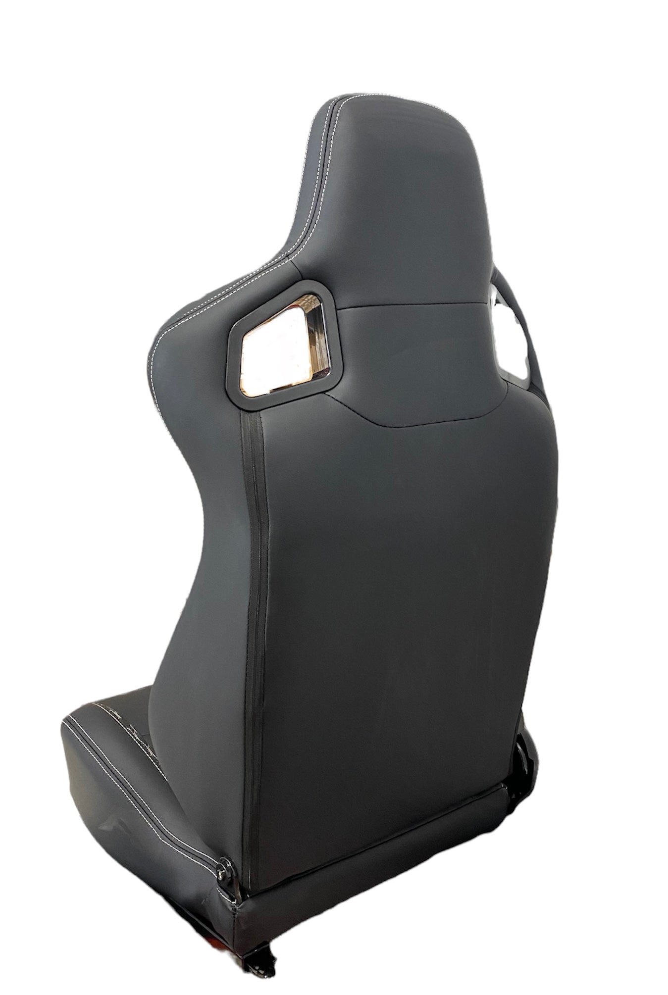Asientos de Carreras SPDZ1 Katana - Cuero Negro con Costura Blanca
