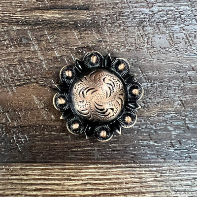 Vintage-Inspired Bronze Concho for Belts - Korvel